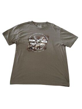 Mens Realtree Outfitters Graphic T-Shirt X-Large Hunting Theme Cotton Blend